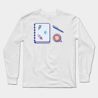 Book With Pen And coffee Long Sleeve T-Shirt